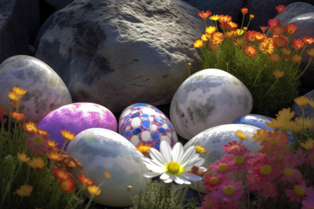 colorful stones. Water colorful design. Generate AIの素材