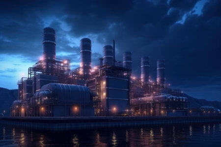 power factory. Station boiler pipeline. Generate AIの素材