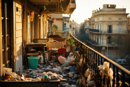 European rubbish balcony. urban furniture. Generate AIの素材