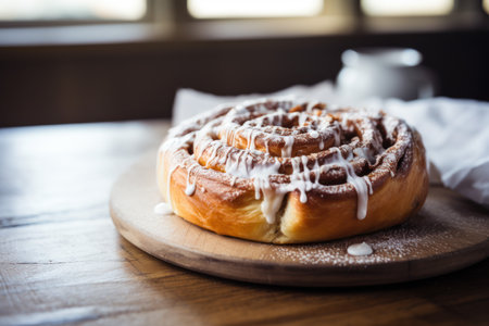 Cinnamon roll cream. sugar food. Generate AIの素材