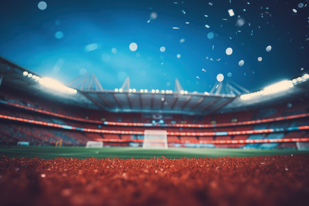 Defocused stadium view background. day game. Generate AIの素材