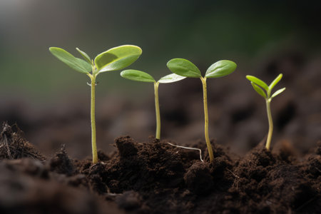 Grow plant soil. garden dirt. Generate AIの素材