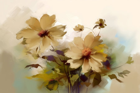 Flowers cream background. luxury soft. Generate AIの素材