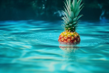 Pineapple pool water. Relax party. Generate AIの素材