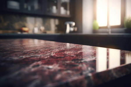 Dark marble table. Granite counter. Generate AIの素材