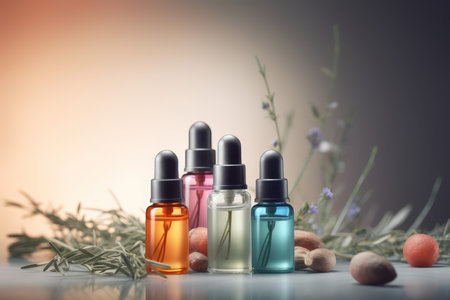 Oil skincare bottles. natural organic. Generate AIの素材