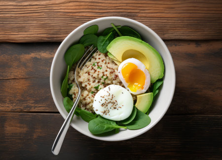 Quinoa bowl food. Delicious lunch. Generate AIの素材