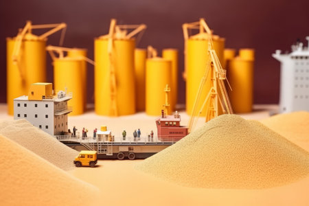 Grain deal port. Cargo food. Generate AIの素材