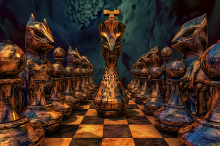 Chess abstract board. game battle. Generate AIの素材