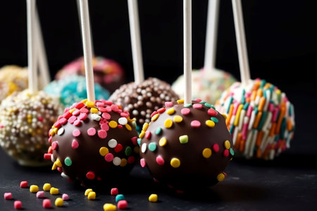 Chocolate lollipop food. Candy dessert. Generate AIの素材