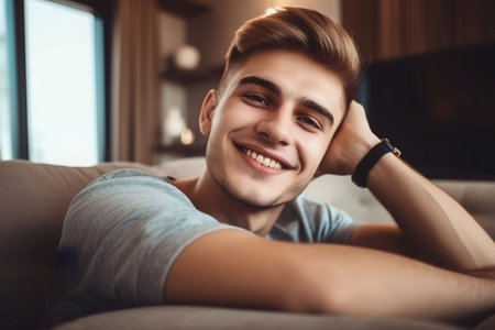 Handsome young man. Fashion young. Generate AIの素材