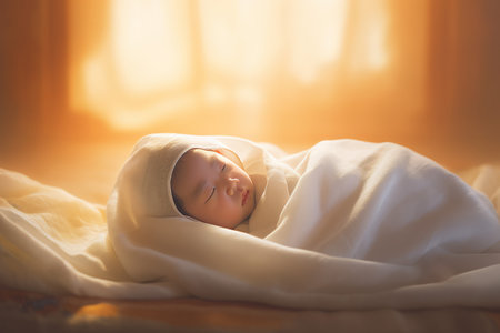 Baby wrapped blanket. infant child. Generate AIの素材