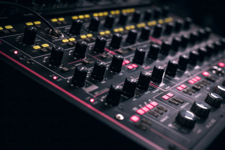 Synth volume music analog. Dj producer. Generate AIの素材