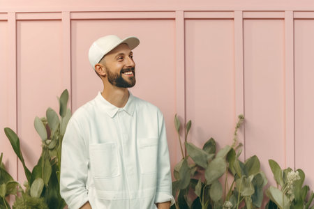 European gardener smiling. natural gardening. Generate AIの素材