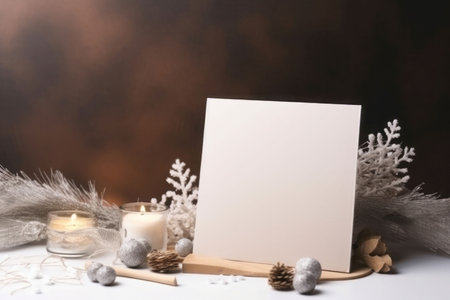 Greeting xmas empty card paper. Present holiday. Generate AIの素材