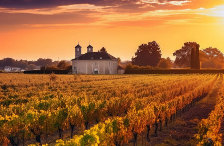 France vineyard landscape. Field scenic rural. Generate AIの素材