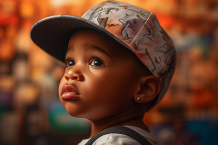 African American boy. Little people. Generate AIの素材