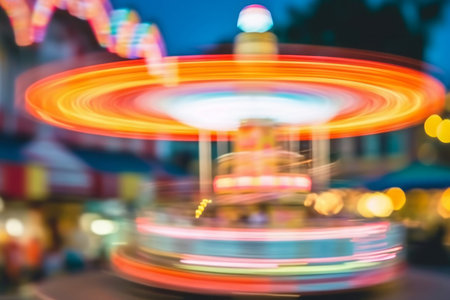 Photo for Blur amusement park. Night day travel. Generate AI - Royalty Free Image