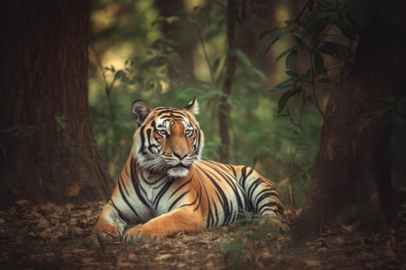 Tiger wild animal forest. Nature Asia. Generate AIの素材