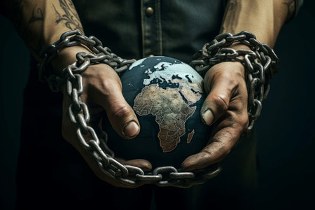 World globe in hands. Decoration planet. Generate AIの素材