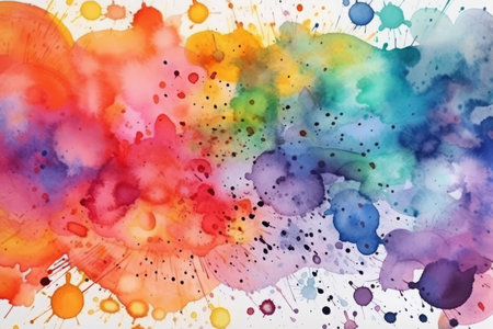 Watercolor colorful background pastel. Wet art. Generate AIの素材