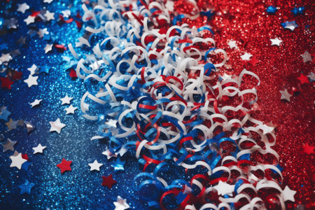 Patriotic stars glitter background. Label star. Generate AIの素材