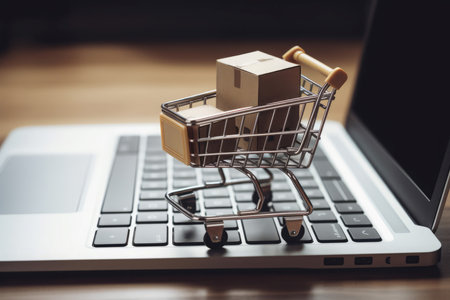 Online shopping cart. Store delivery. Generate AIの素材