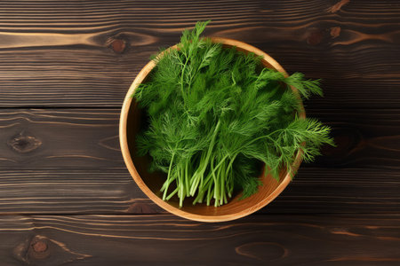 Bowl fresh dill green spice. Flavor nature. Generate Aiの素材