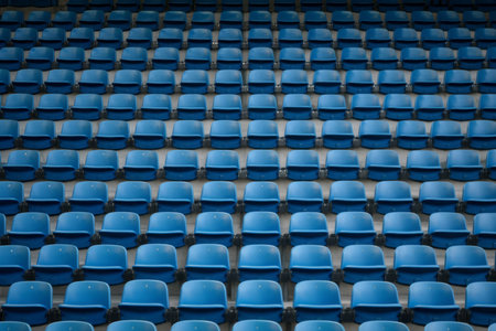 Empty seats stadium. Sport chair field. Generate Aiの素材