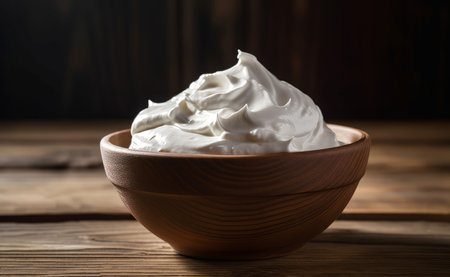 Whipped cream bowl. Cooking food. Generate Aiの素材