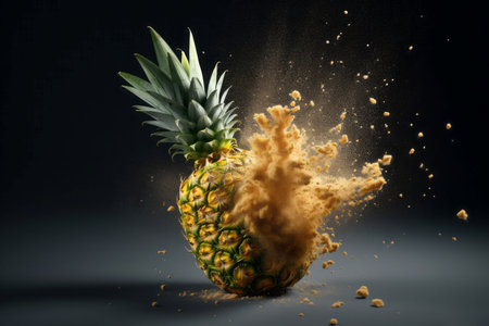 Pineapple juicy powder explosion. Tasty food. Generate Aiの素材