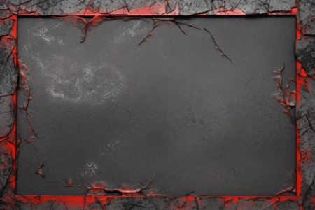 Cracked red frame. Abstract color vintage. Generate Aiの素材