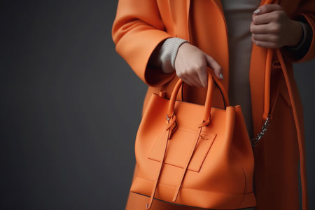 Stylish orange clothes. Orange rack office. Generate AIの素材