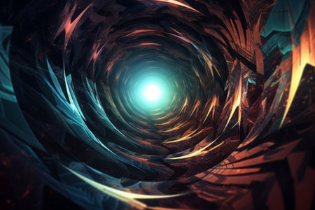 Surreal colorful portal geometry. Science vibrant. Generate Aiの素材