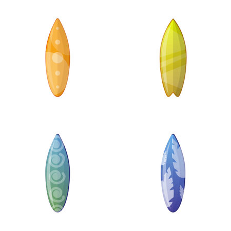 Surfboard icons set cartoon vector. Surfer equipment. Water sportのイラスト素材