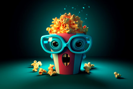 Monster popcorn box. Art cute happy. Generate Aiの素材