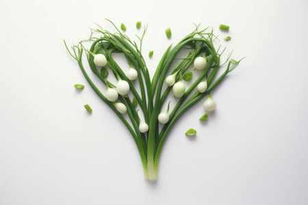 Heart shaped spring onion food. Diet natural. Generate Aiの素材