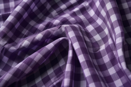 Checkered tablecloth purple cloth. Color cover checker view home. Generate AIの素材