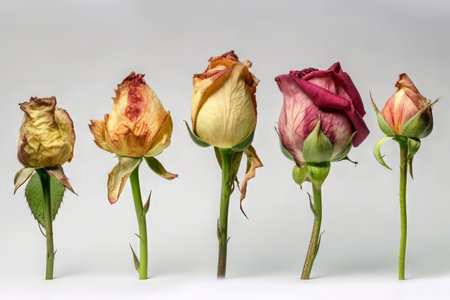 Cycle rose botanical illustration. Floral fresh blooming beautiful petal. Generate Aiの素材