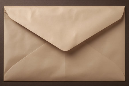 Envelope beige closeup. Cover empty mail vintage paper note. Generate Aiの素材