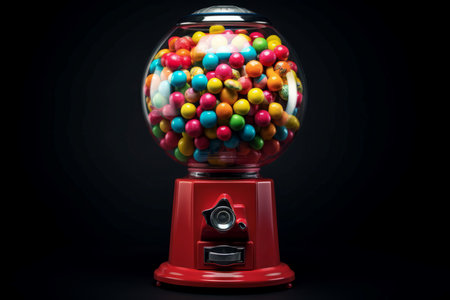 Gumball machine equipment coin gadget. Old candy design art kid. Generate Aiの写真素材