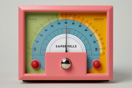 Stress meter with tension levels. Negative mood progress measuring chart. Generate aiの写真素材