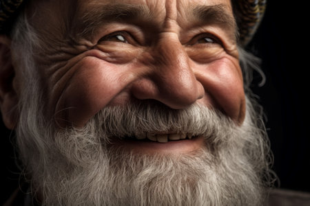 Smiling old man. Positive human emotions as we age. Generate AIの素材