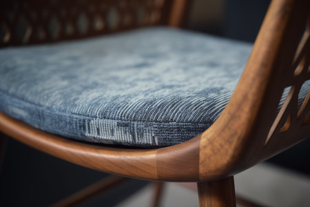 Vintage chair detailed closeup. Old fabric luxury seat. Generate aiの素材