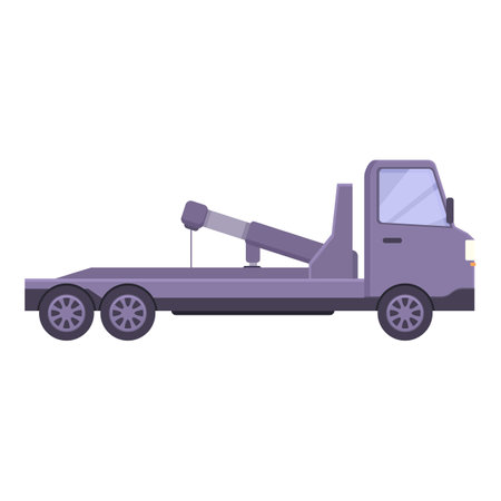 Tow truck accident icon cartoon vector. Hook assistance vehicle. Help side lorryのイラスト素材