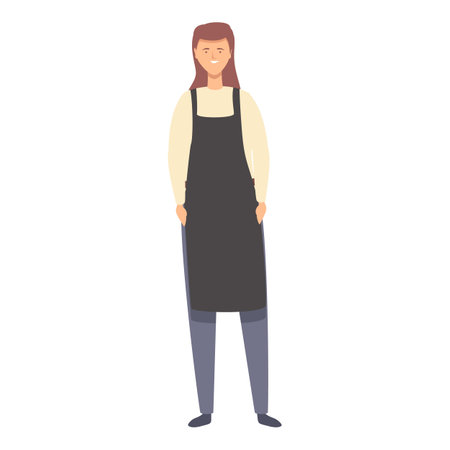 Uniform girl work icon cartoon vector. Teenager first job. Customer creativeのイラスト素材