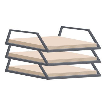 Basket paper tray icon cartoon vector. Mail send sheet. Cabinet stackのイラスト素材