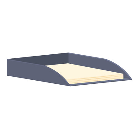 Folder card stack icon cartoon vector. Paper tray rack. Desktop caseのイラスト素材