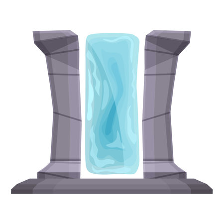 Water portal stage icon cartoon vector. Plasma platform. Teleport ringのイラスト素材
