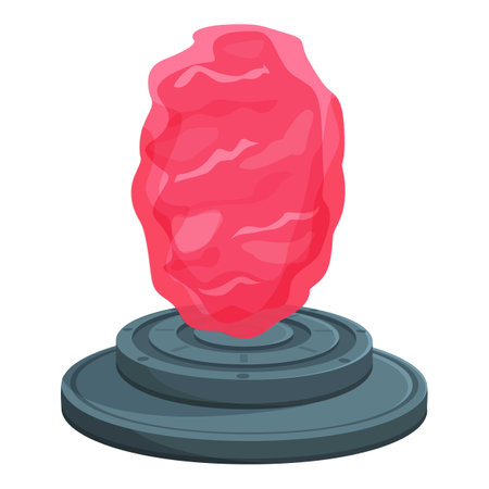 Ruby stone portal icon cartoon vector. Circle light door. Aline game hologramのイラスト素材